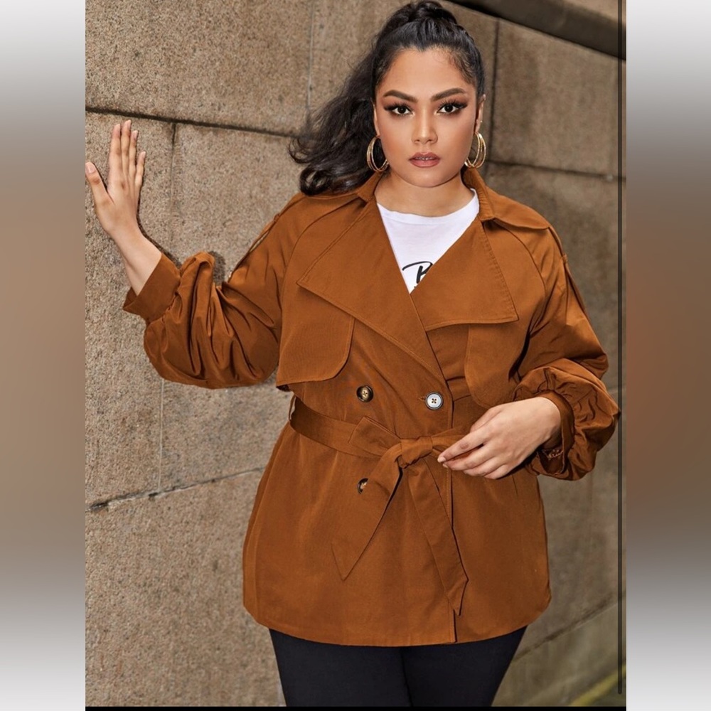 Like new cognac short trench coat